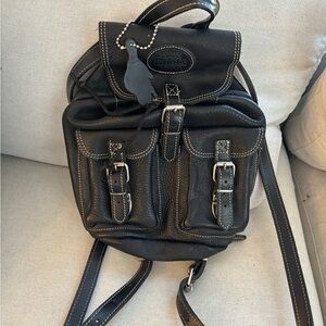 *RARE VINTAGE* Roots Black Genuine Leather Backpack -